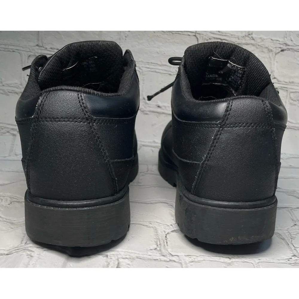 Black Leather Lugz Low Work Boot